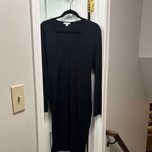 James Perse Classic Black Long Sleeve Dress